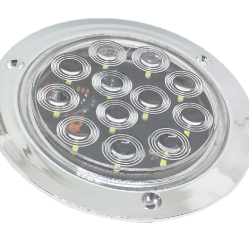 PLAFON REDONDO 12 LED BRIDA CROMADA ESTROBO